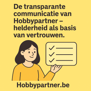 Illustratie van een vrouw die een checklist toont, symbool voor duidelijkheid en overzicht. Beeld bij de blog over de transparante communicatie van Hobbypartner – helderheid als basis van vertrouwen” op Hobbypartner.be.