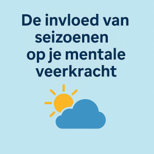 Zon en wolk als symbool voor de invloed van seizoenen op mentale veerkracht
